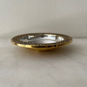 Stuart Devlin silver gilt filagree bowl, videpoche. Stamped dated 1973