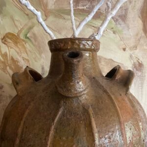 A 19th century large glazed terracotta walnut oil jar/vessel