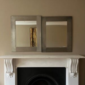 Pair of Nickel on brass framed brutalist 1970’s mirrors