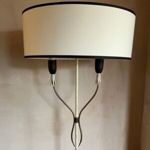 British 1950’s black and white floor lamp