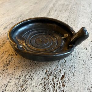 Black glazed ceramic vide poche