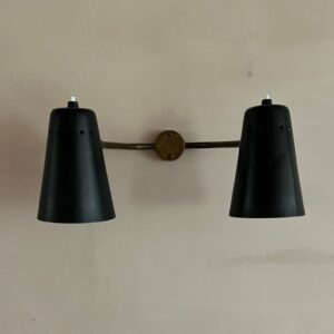 French 1950’s two armed wall light by Pierre Guariche