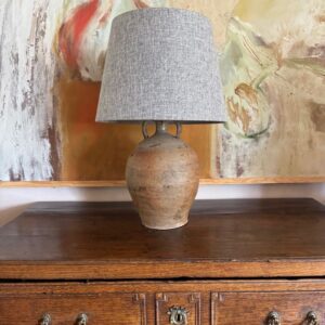 French glazed Pottery jar converted to a lamp