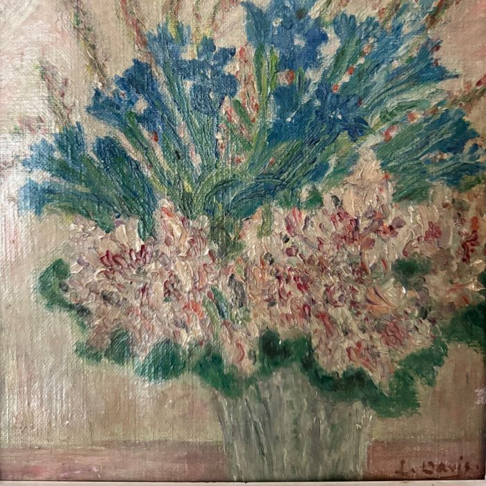 Small French Impressionist style still life flower painting